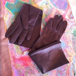 Vtg brown slither opera gloves